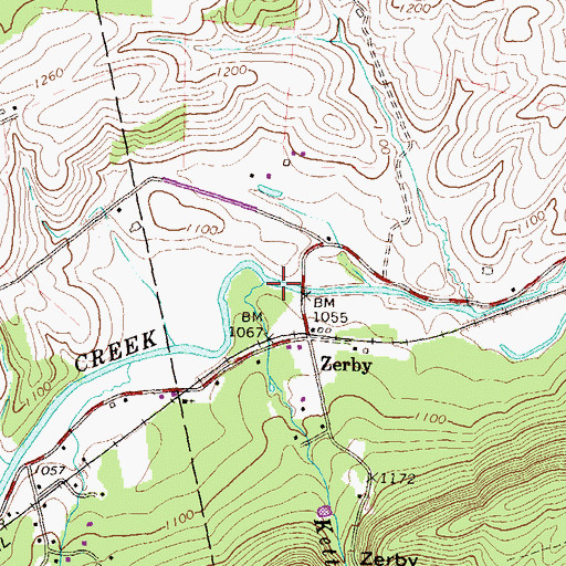 Topographic Map of Kettle Run, PA