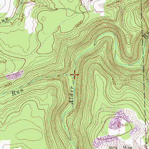 Topographic Map of Kettle Spring Run, PA