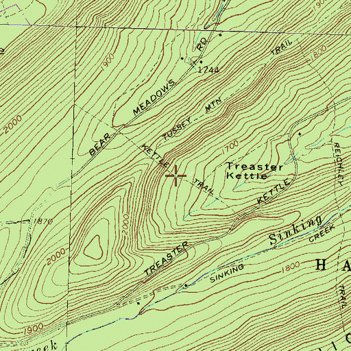Topographic Map of Kettle Trail, PA