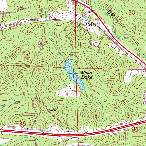 Topographic Map of Echo Lake, AL