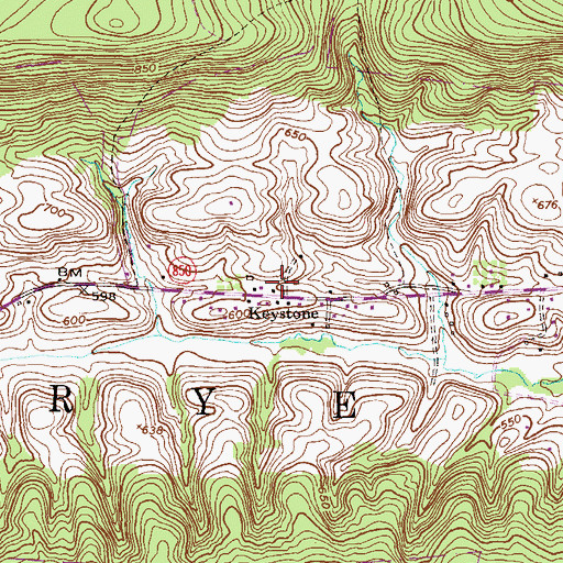 Topographic Map of Keystone, PA