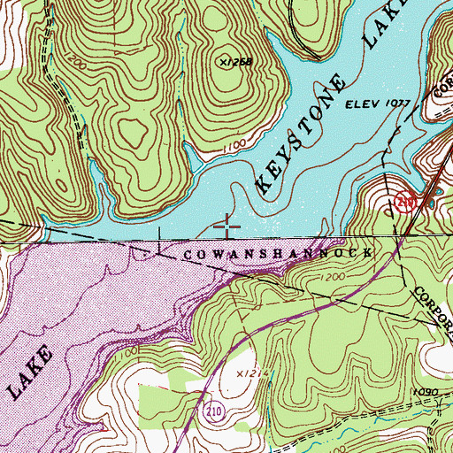 Topographic Map of Keystone Lake, PA