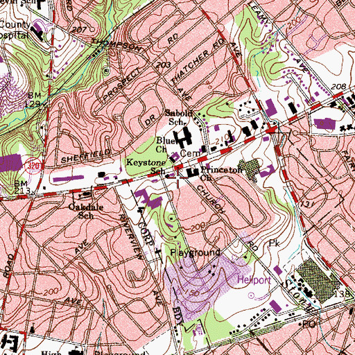 Topographic Map of Keystone School, PA