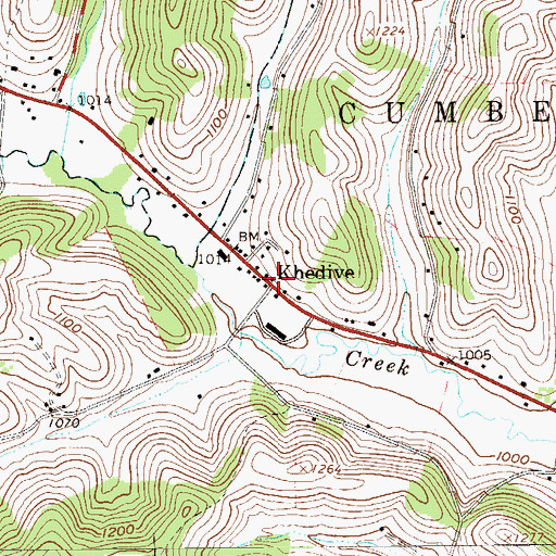 Topographic Map of Khedive, PA