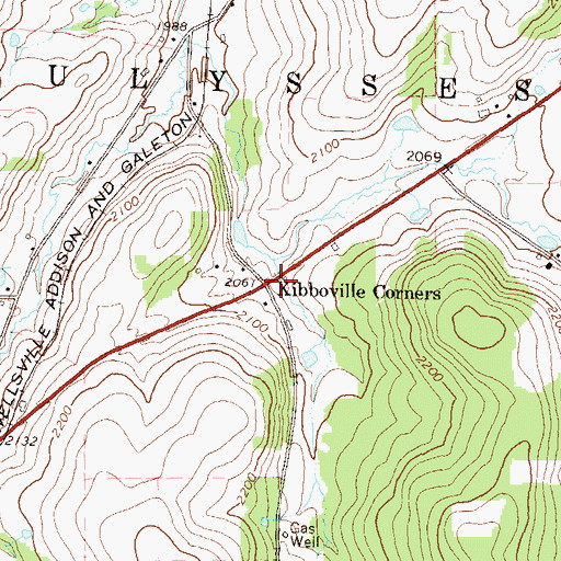 Topographic Map of Kibboville Corners, PA