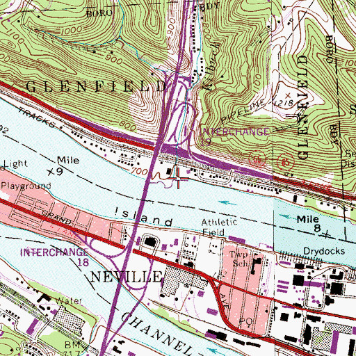 Topographic Map of Kilbuck Run, PA