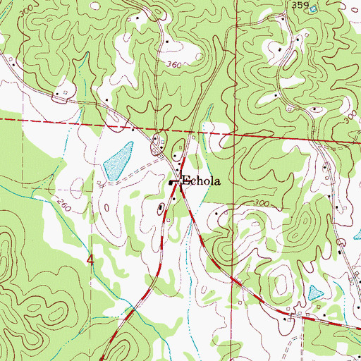 Topographic Map of Echola, AL