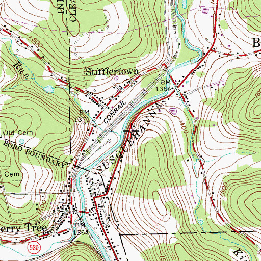 Topographic Map of Kilns Run, PA