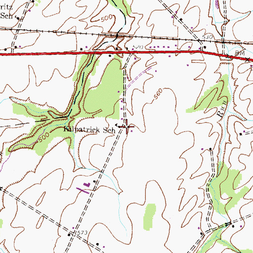 Topographic Map of Kilpatrick School, PA