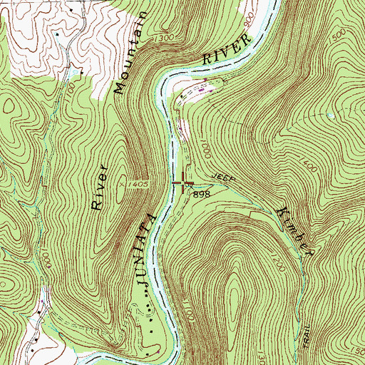 Topographic Map of Kimber Run, PA