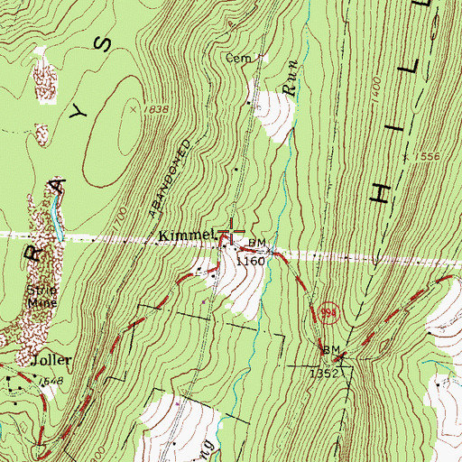 Topographic Map of Kimmel, PA