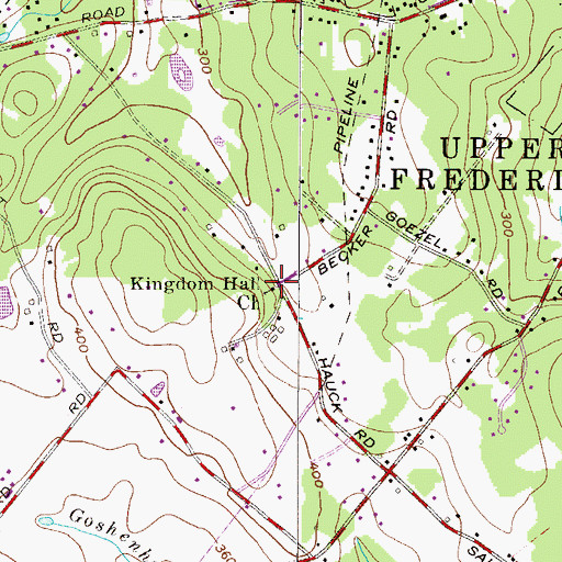Topographic Map of Kingdom Hall Church, PA