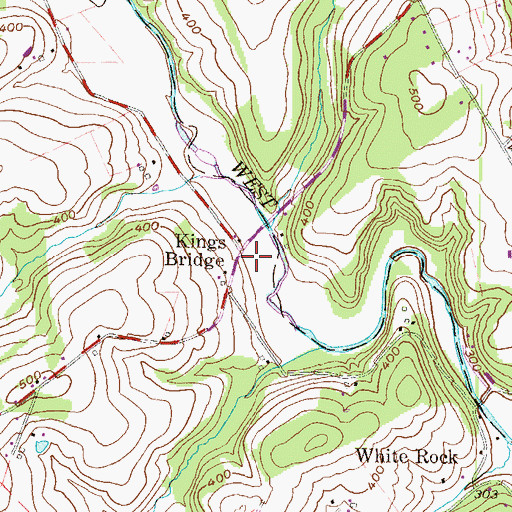 Topographic Map of Kings Bridge, PA