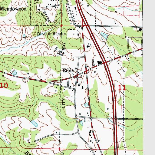 Topographic Map of Eddy, AL