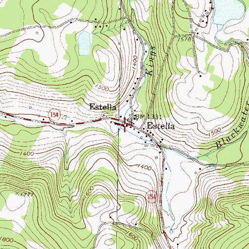 Topographic Map of Kings Creek, PA