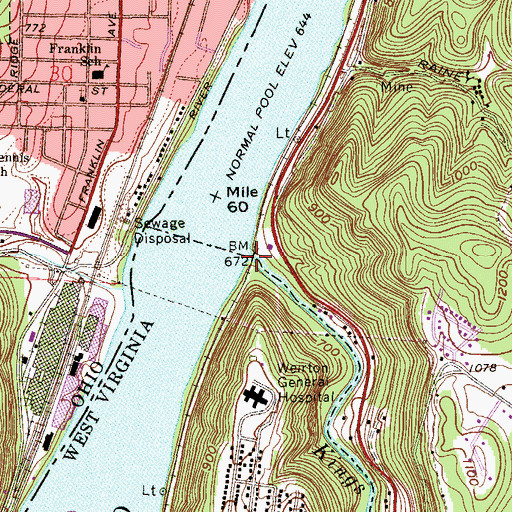 Topographic Map of Kings Creek, PA