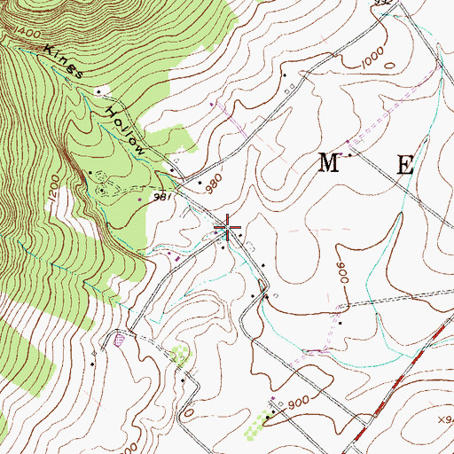 Topographic Map of Kings Hollow, PA