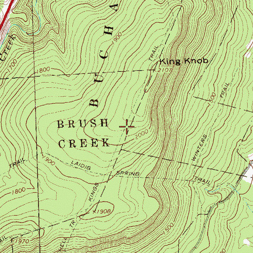 Topographic Map of Kings Trail, PA