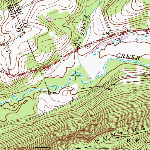 Topographic Map of Kingsbury Brook, PA