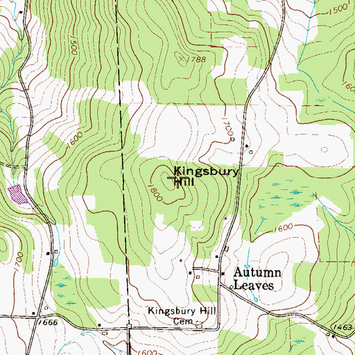 Topographic Map of Kingsbury Hill, PA
