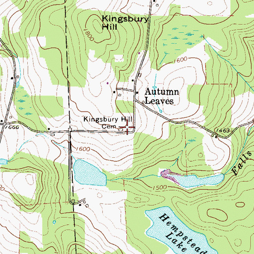 Topographic Map of Kingsbury Hill Cemetery, PA