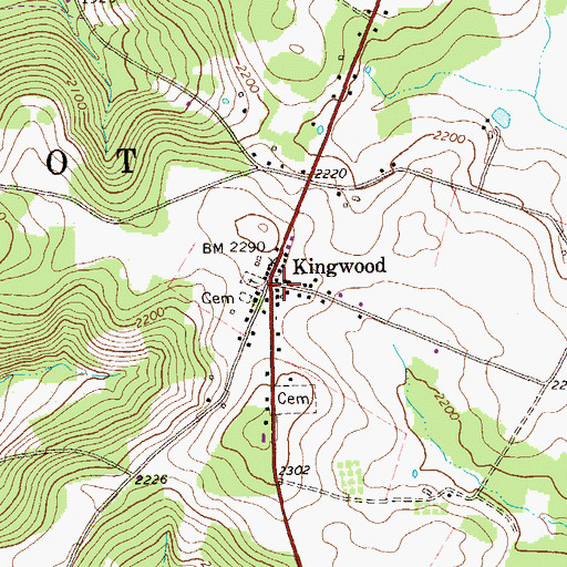 Topographic Map of Kingwood, PA