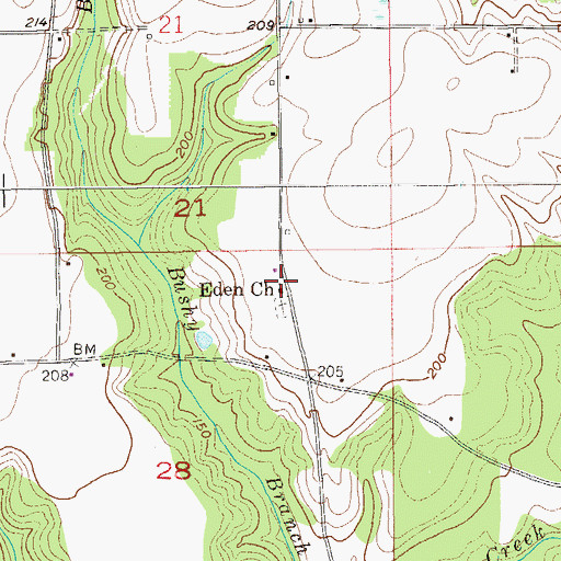 Topographic Map of Eden Missionary Baptist Church, AL