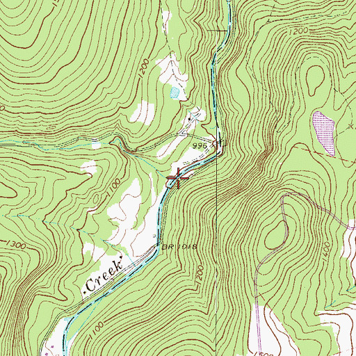 Topographic Map of Kinneyville Creek, PA