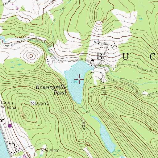 Topographic Map of Kinneyville Pond, PA