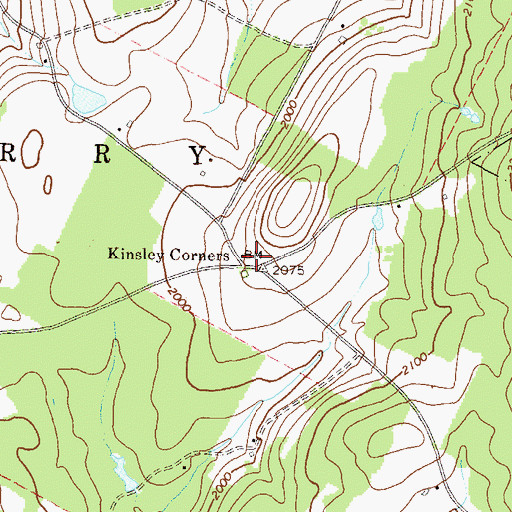 Topographic Map of Kinsley Corners, PA
