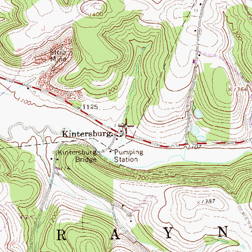 Topographic Map of Kintersburg, PA