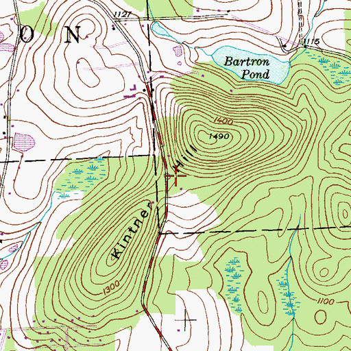 Topographic Map of Kintner Hill, PA