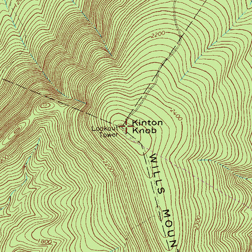 Topographic Map of Kinton Knob, PA