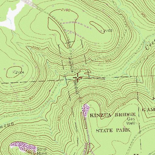 Topographic Map of Kinzua Bridge, PA