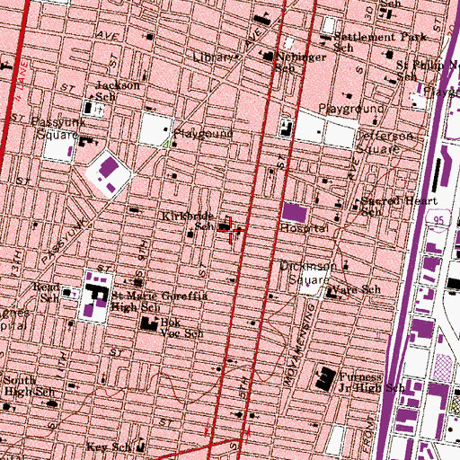 Topographic Map of Kirkbride School, PA