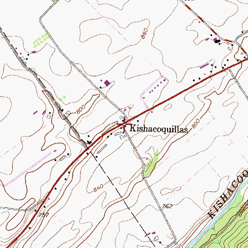Topographic Map of Kishacoquillas, PA