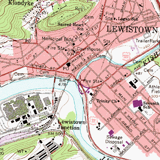 Topographic Map of Kishacoquillas Creek, PA