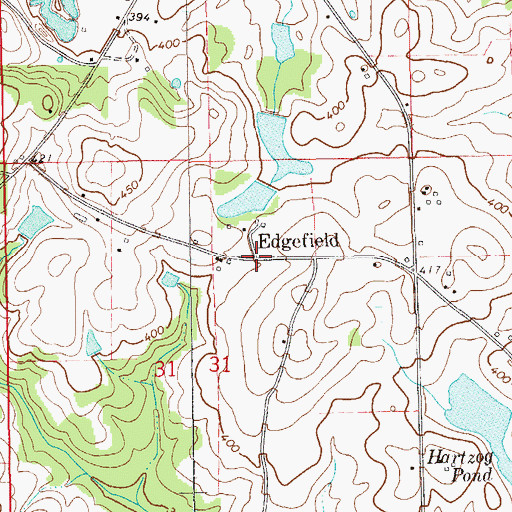 Topographic Map of Edgefield, AL