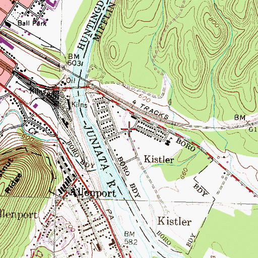 Topographic Map of Kistler, PA