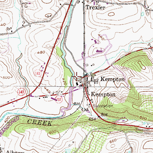 Topographic Map of Kistler Creek, PA