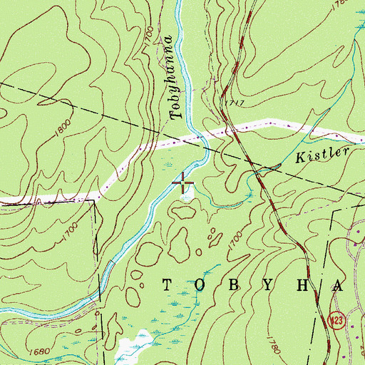Topographic Map of Kistler Run, PA