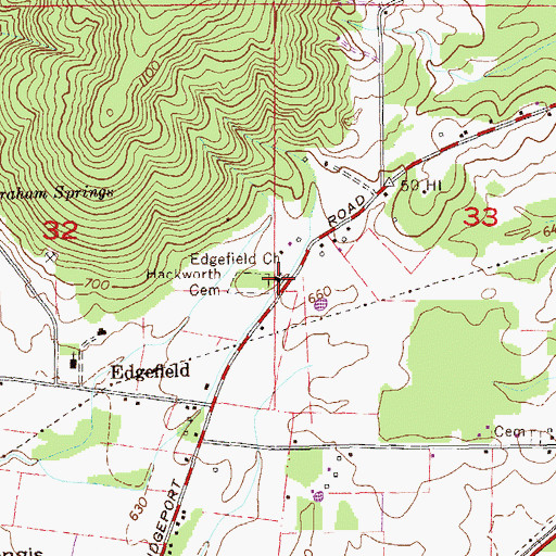 Topographic Map of Edgefield Church, AL