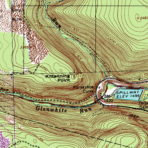 Topographic Map of Kittanning Point, PA