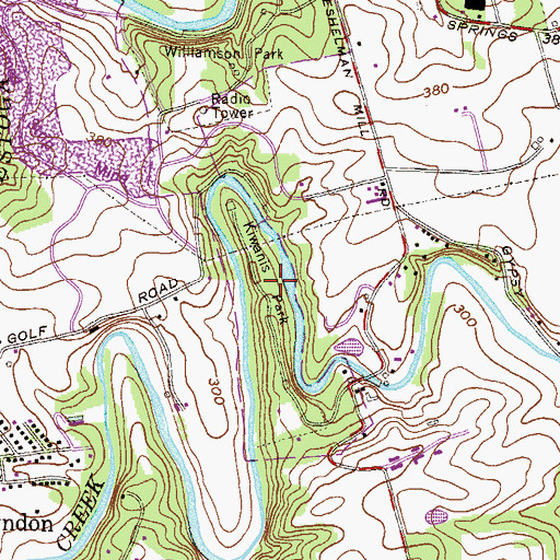 Topographic Map of Kiwanis Park, PA