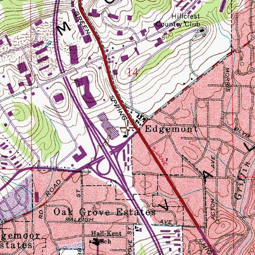 Topographic Map of Edgemont, AL