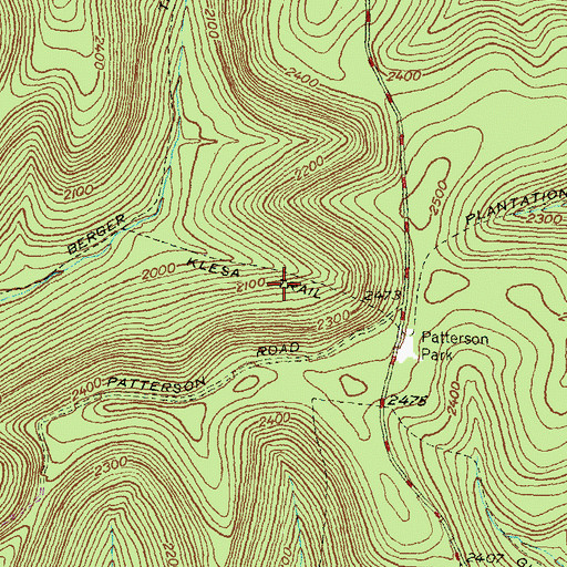 Topographic Map of Klesa Trail, PA