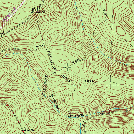 Topographic Map of Klondike Trail, PA