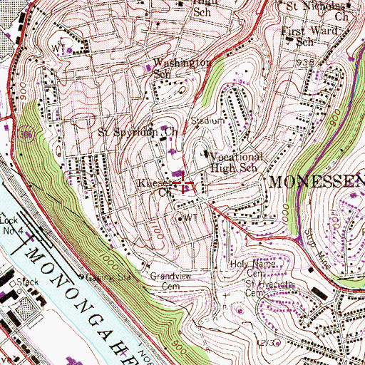 Topographic Map of Kneset Church, PA