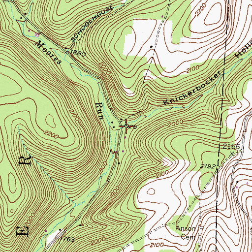 Topographic Map of Knickerbocker Hollow, PA