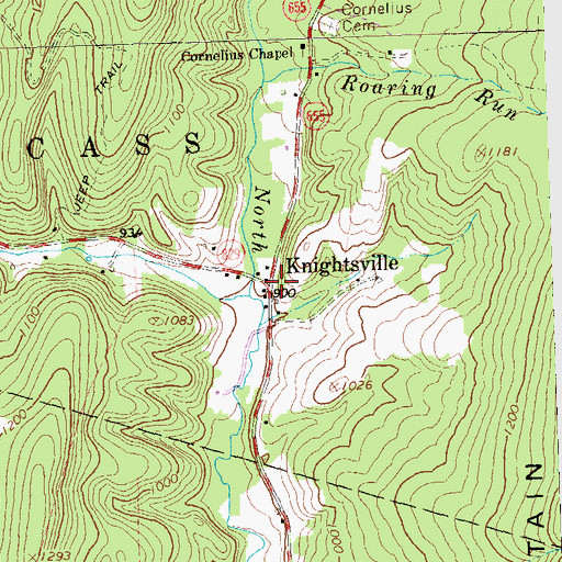 Topographic Map of Knightsville, PA